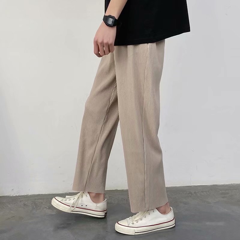 Casual Pleated Straight Hong Kong Style Thin Wide-leg Pants