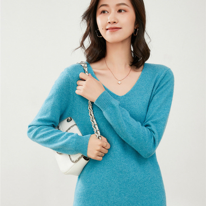 Mid-length Outerwear Loose And Lazy Style Knitted Top Bottoming Shirt