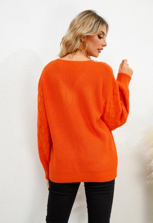 European And American Spring And Autumn V-neck Sweater