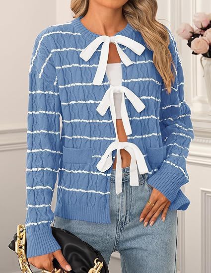 Women's Knitted Cardigan Tied Top