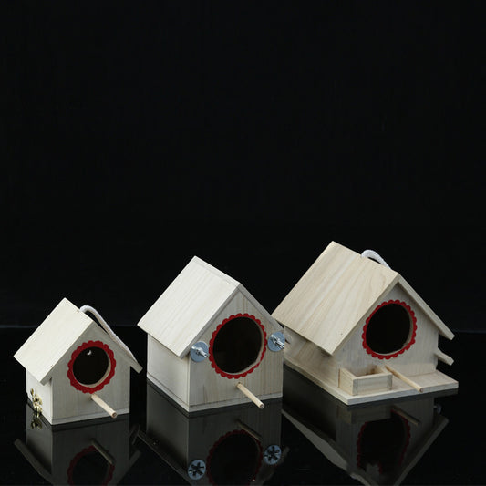 Wood Outdoor Hanging Type Of Budgerigar Breeding Bird House