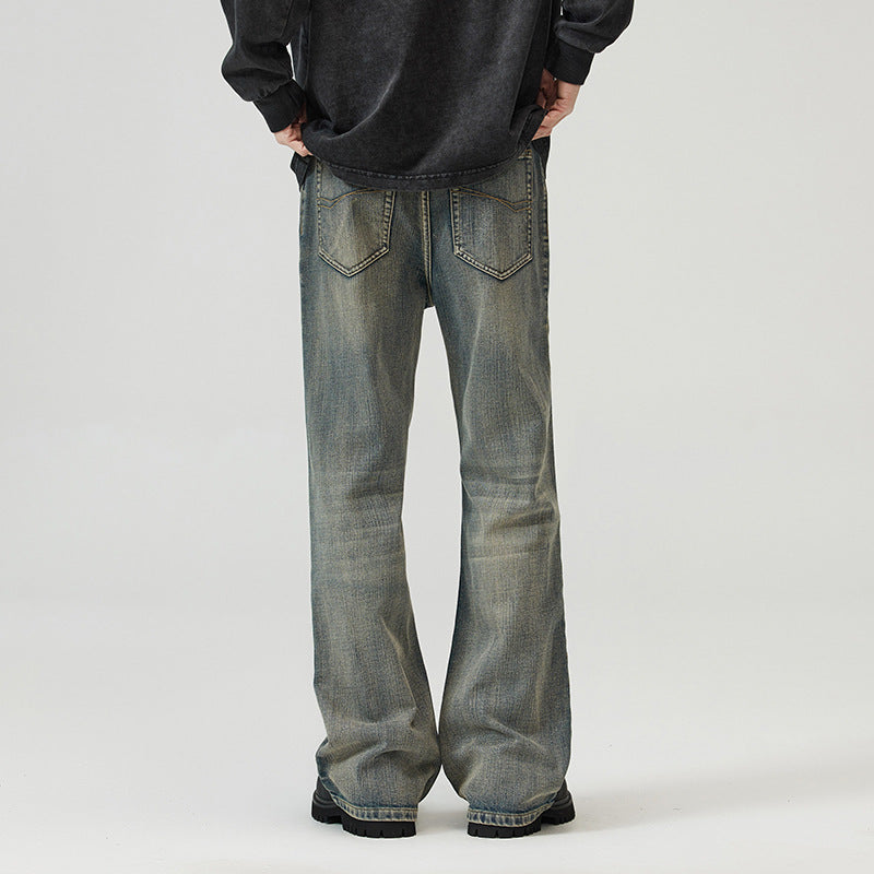American Retro Heavy Industry Washed Bootcut Trousers