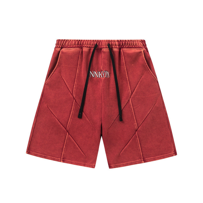 Embroidered Loose Drawstring Shorts