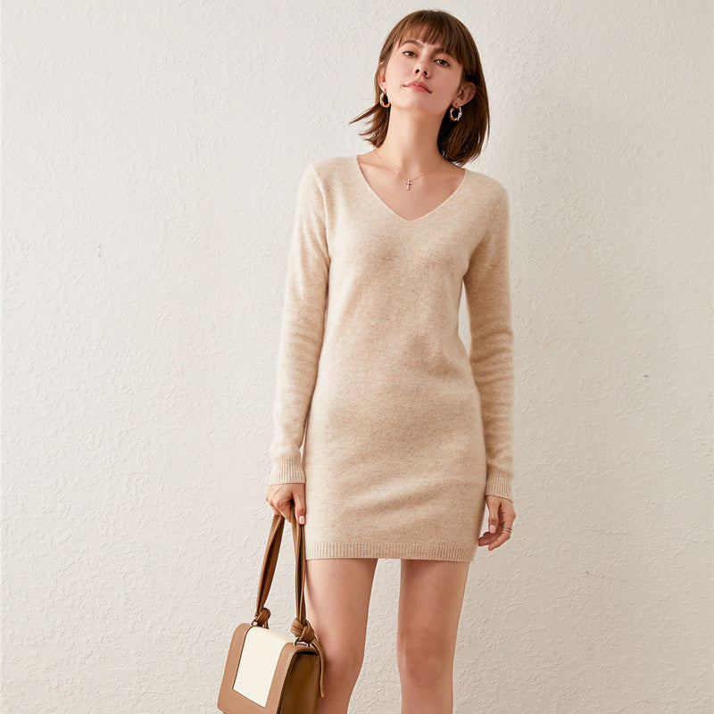 Mid-length Outerwear Loose And Lazy Style Knitted Top Bottoming Shirt