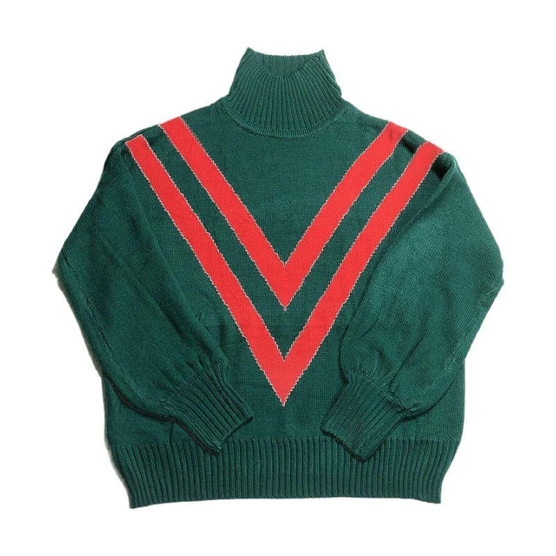 Turtleneck Long Sleeve Loose Retro Women's Sweater