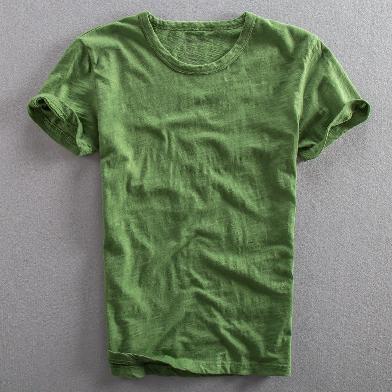 Men's Casual Thin Breathable Washed Cotton Short Sleeve