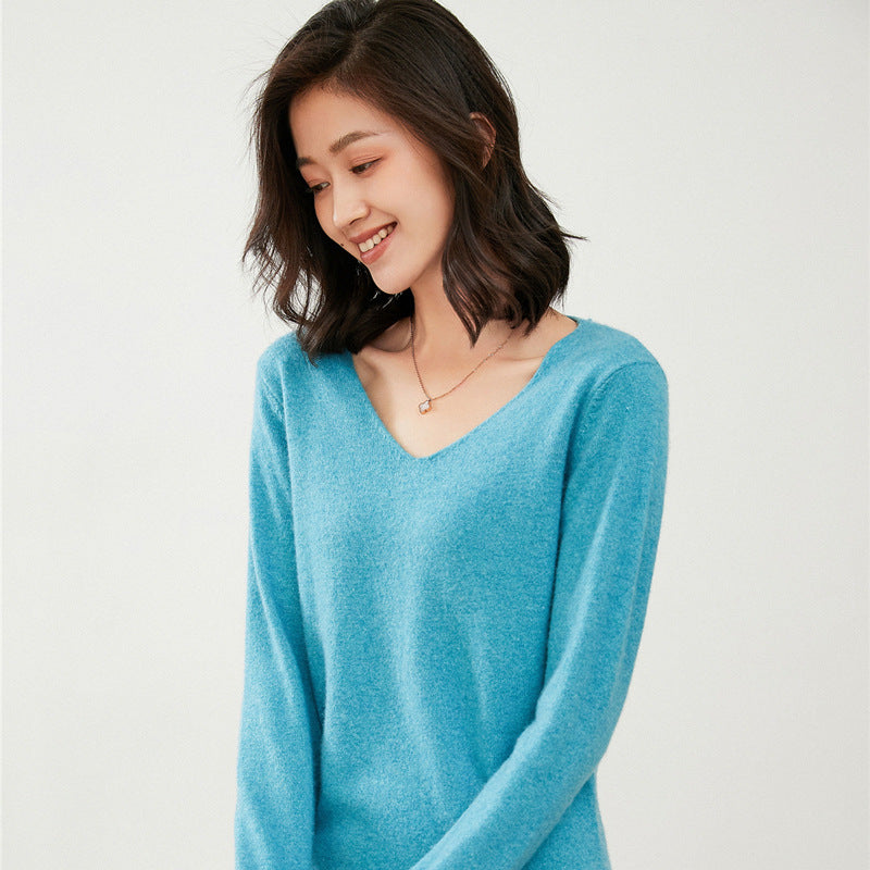 Mid-length Outerwear Loose And Lazy Style Knitted Top Bottoming Shirt