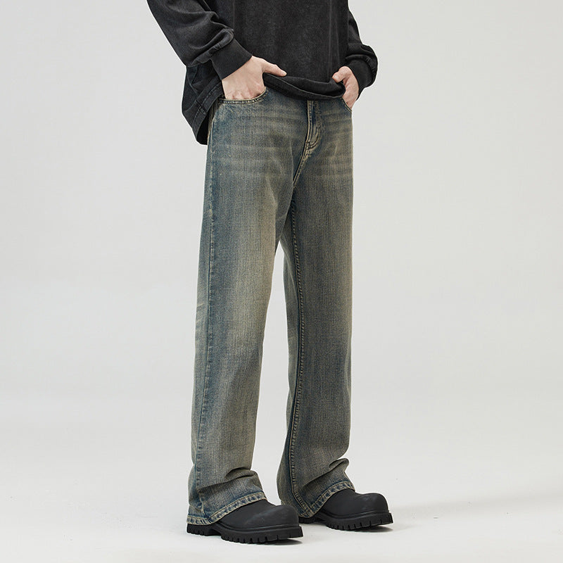 American Retro Heavy Industry Washed Bootcut Trousers