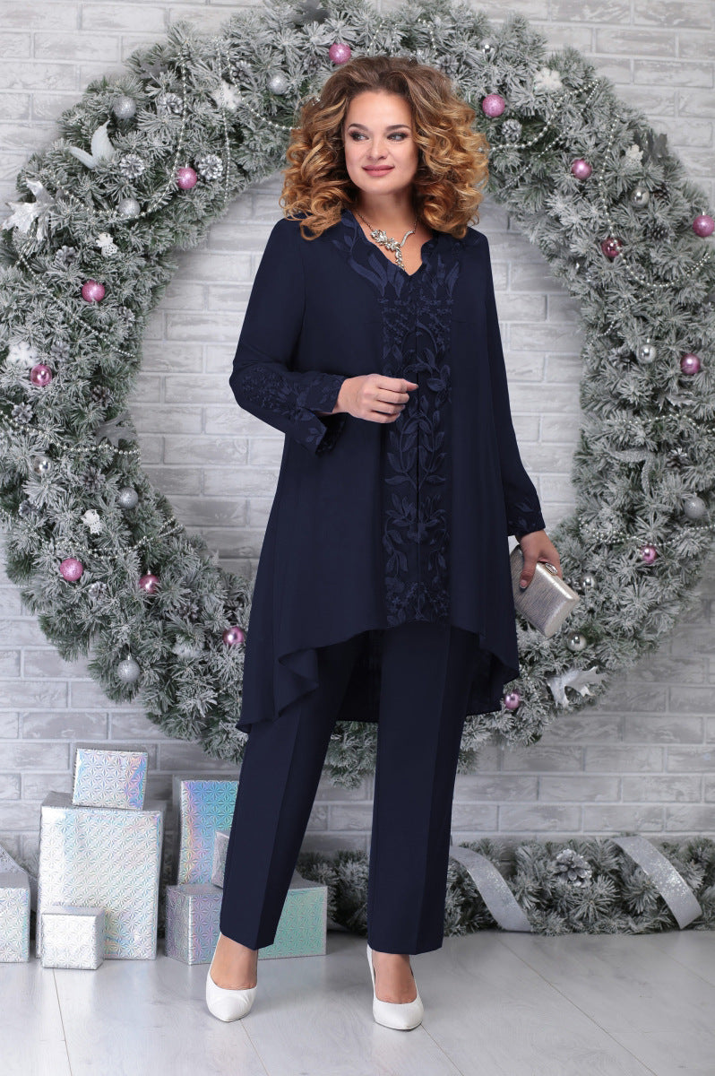 Embroidered Elegant Commuter Slim-fit Suit