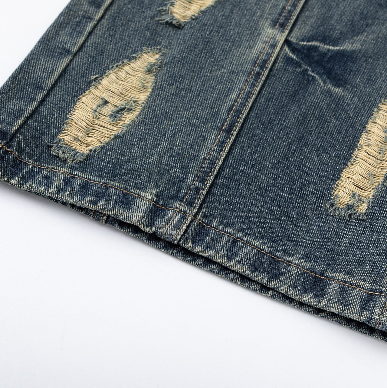 Straight Jeans Loose Distressed Retro Long Pants