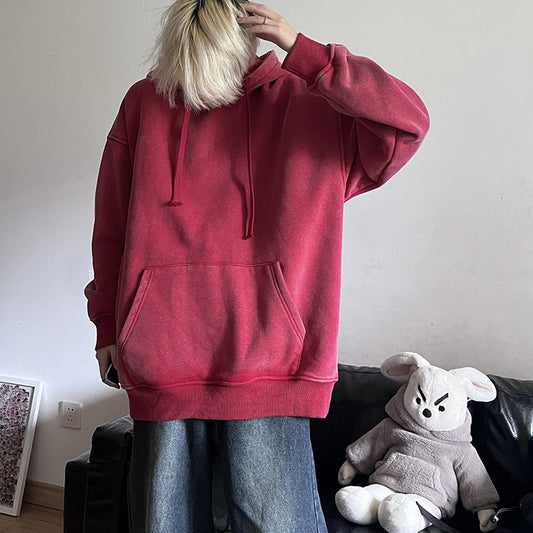 American Retro Waxed Washed Sweater Loose