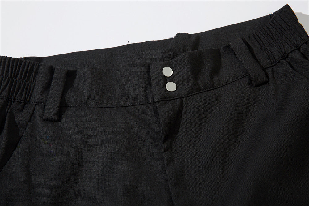 Men's Fashionable Pleated Design Sense Niche Solid Color Wide Leg Straight Long Pants
