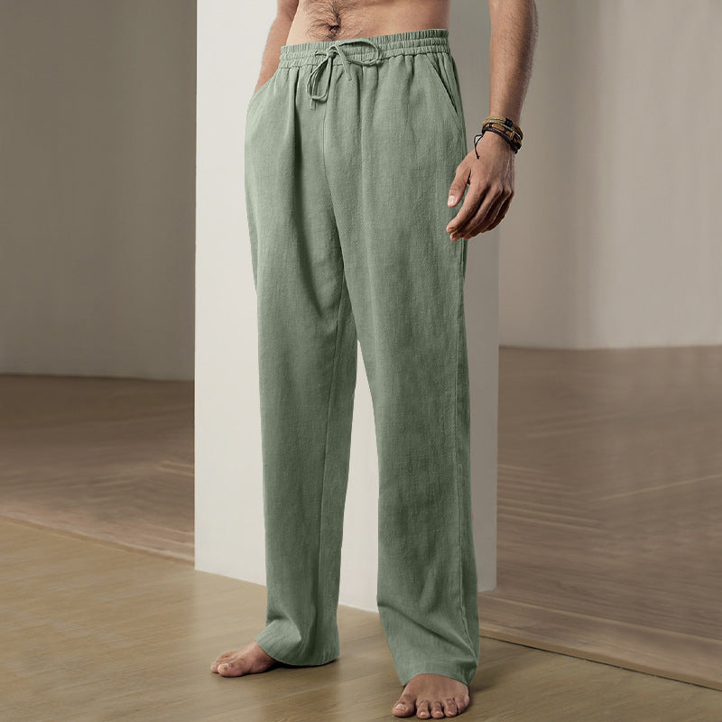 Simple Fashion Solid Color Casual Straight Pants Men