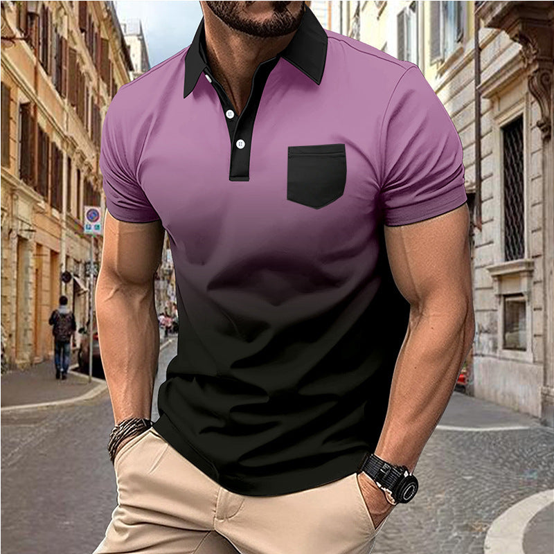 Men's Printed Dots Gradient Pocket