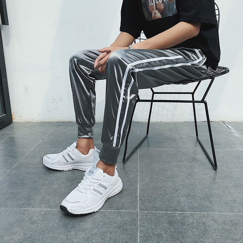 Men's Bright Cool Disco Stage Parallel Bars Sports Casual Pants