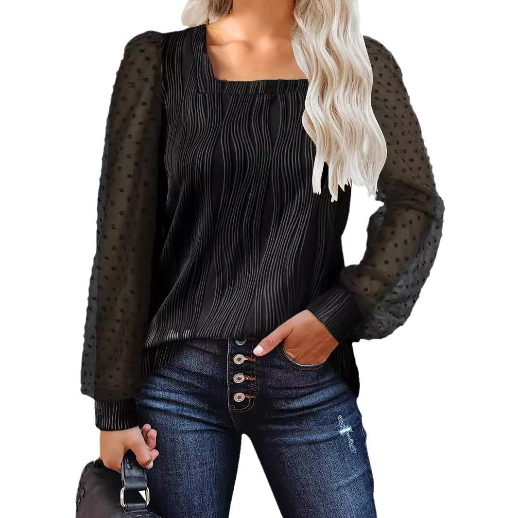Water Ripple Women's Fashion Casual Long Sleeve Top