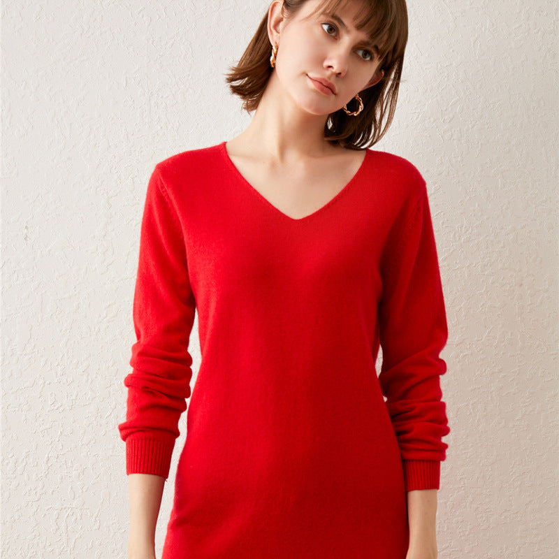 Mid-length Outerwear Loose And Lazy Style Knitted Top Bottoming Shirt