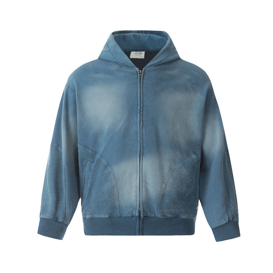 Waste Soil Tie-dyed Washed Sweater Coat For Men