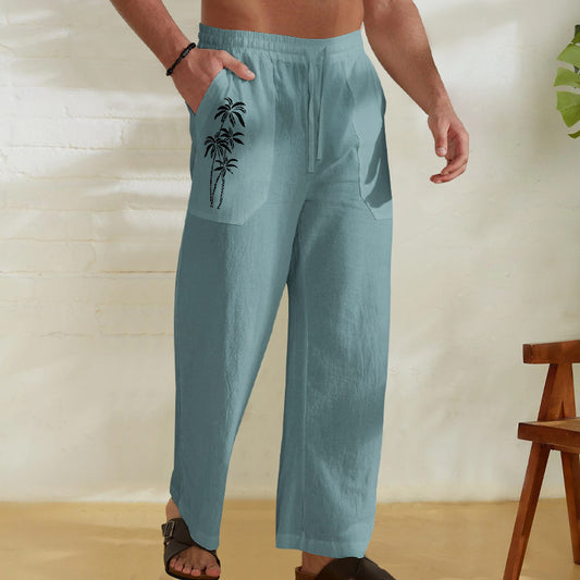 European And American Straight Loose Printed Chinese Style Pants