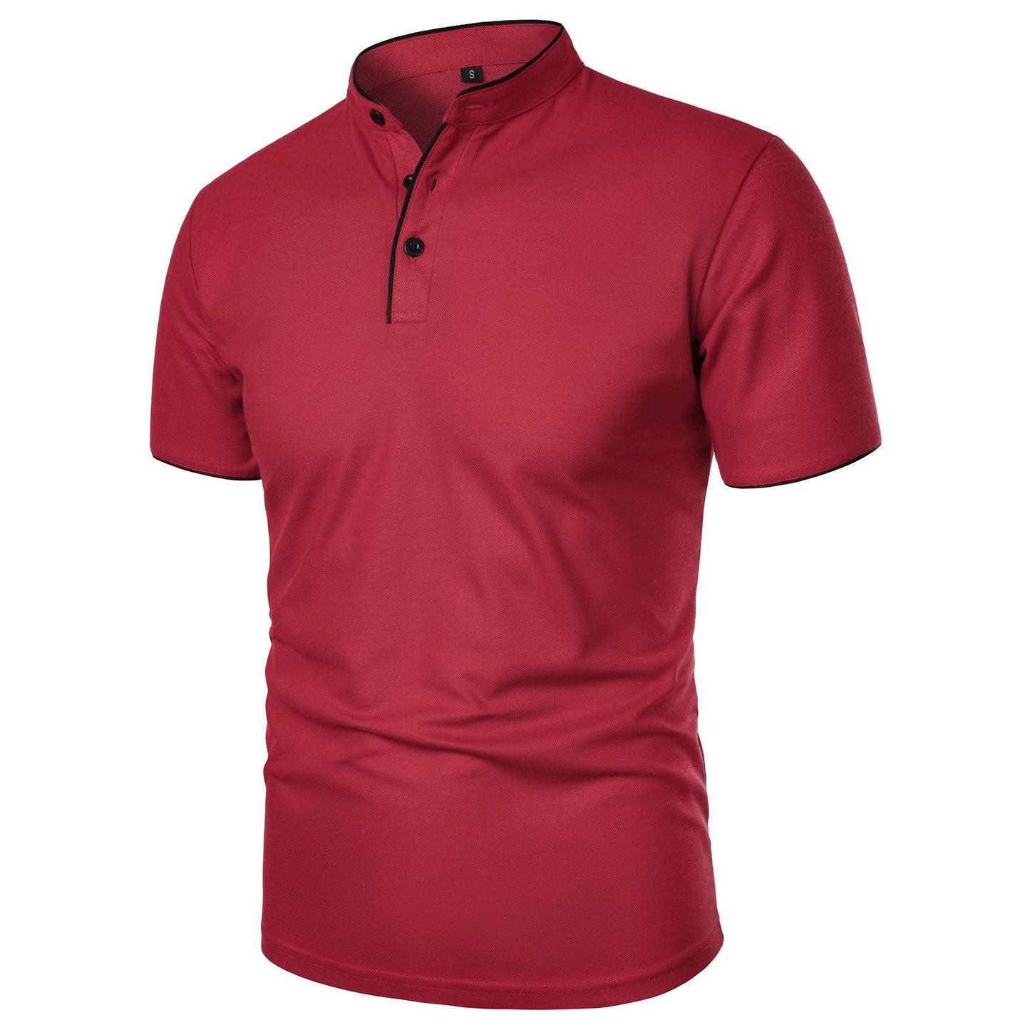Men's Summer Solid Color Top Popular Short Sleeve Slim Fit European And American Short Sleeve