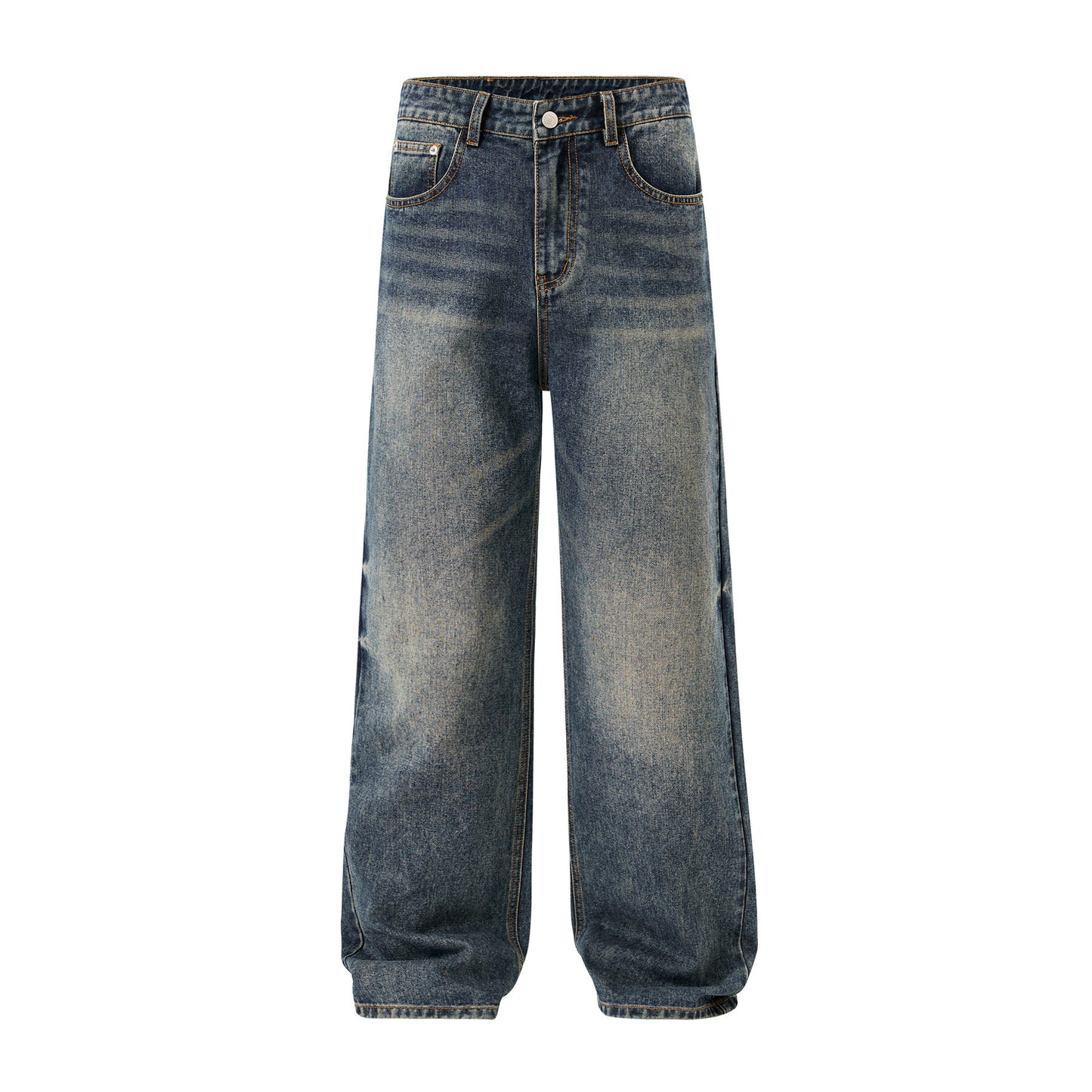 Men's American-style Retro Loose Straight Jeans Men's Wide-legged Versatile Casual Long Pants