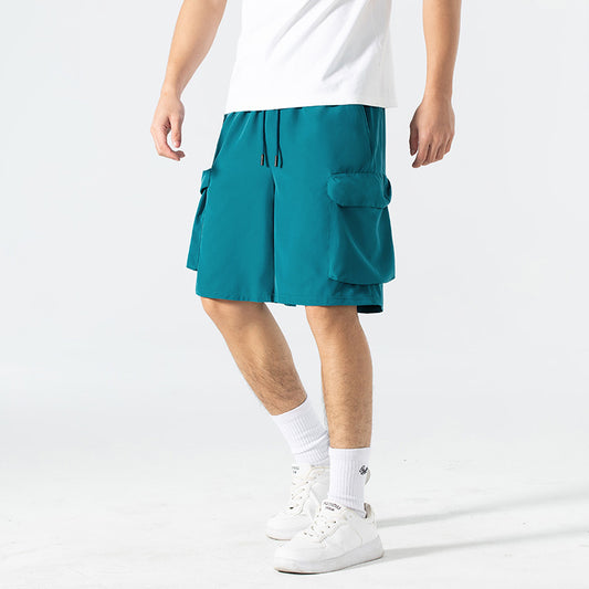 Fashion Casual Men's Loose Five-point Overalls