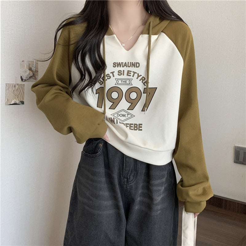 Loose Slimming Thin All-matching Hooded Top