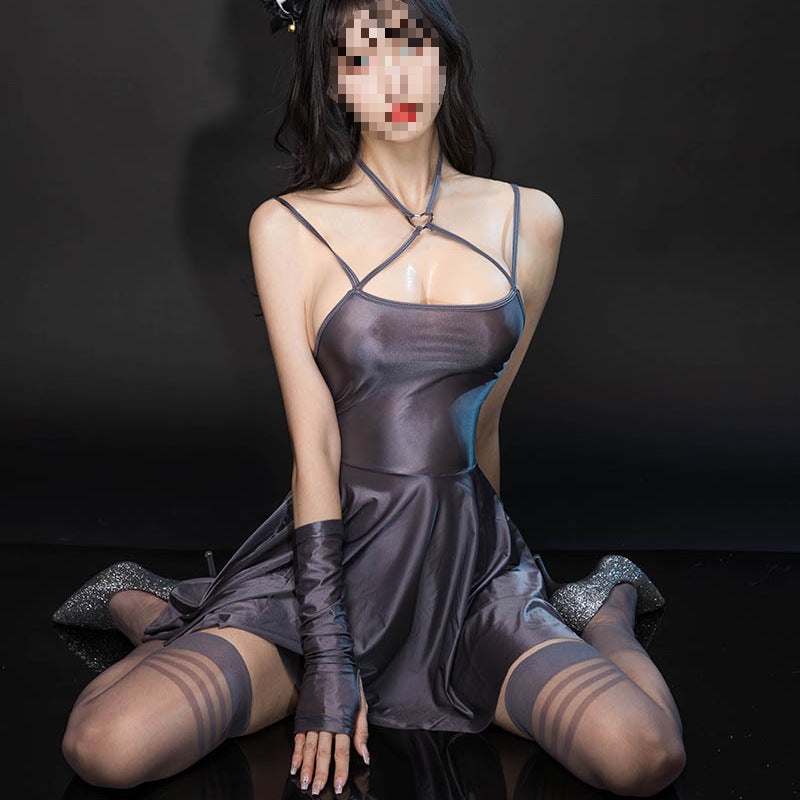 Women's Sling Nightdress Shiny Transparent Underwear