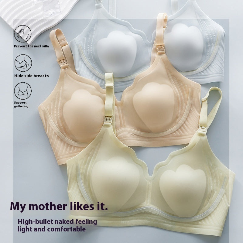 Pregnant Thin Seamless Underwear Women's Wireless Lace Bra