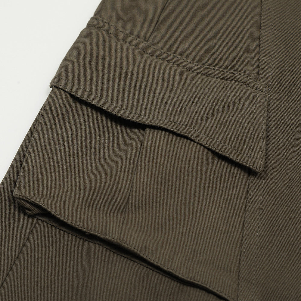 Deconstructed Drawstring Multi-pocket Paratrooper Pants Overalls