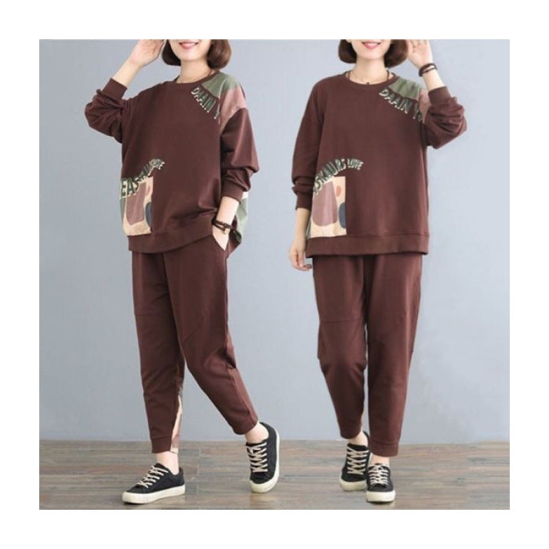 Leisure Sports Loose Long Sleeve Trousers Suit