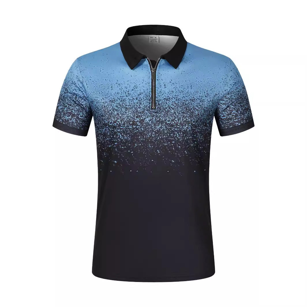 Men's Printed Broken Point Polo Shirt