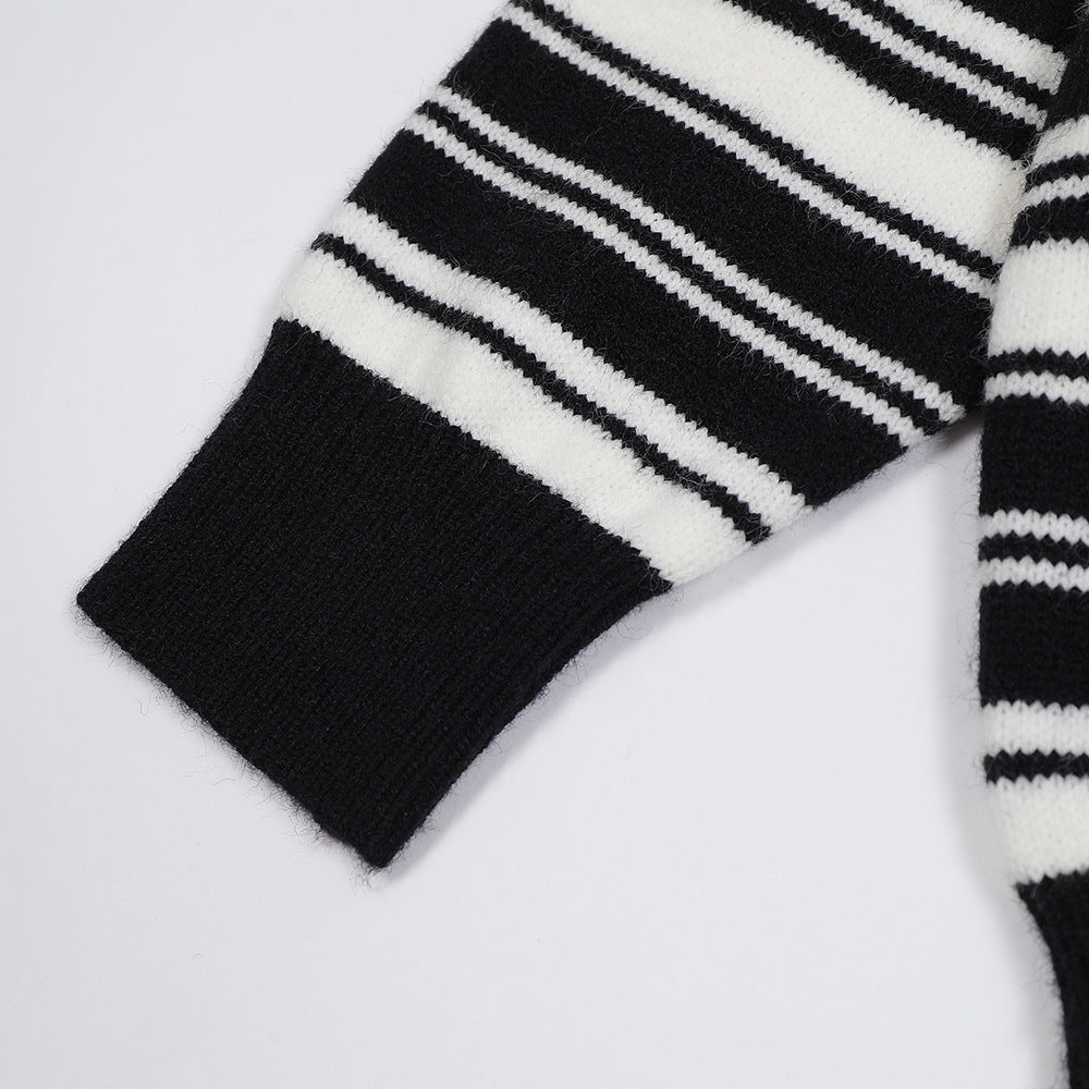 Loose Striped Pullover Sweater For Men