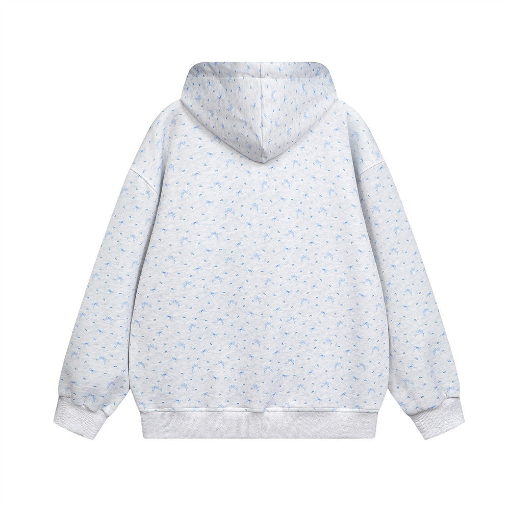 Printed Bowknot Small Floral Sweater
