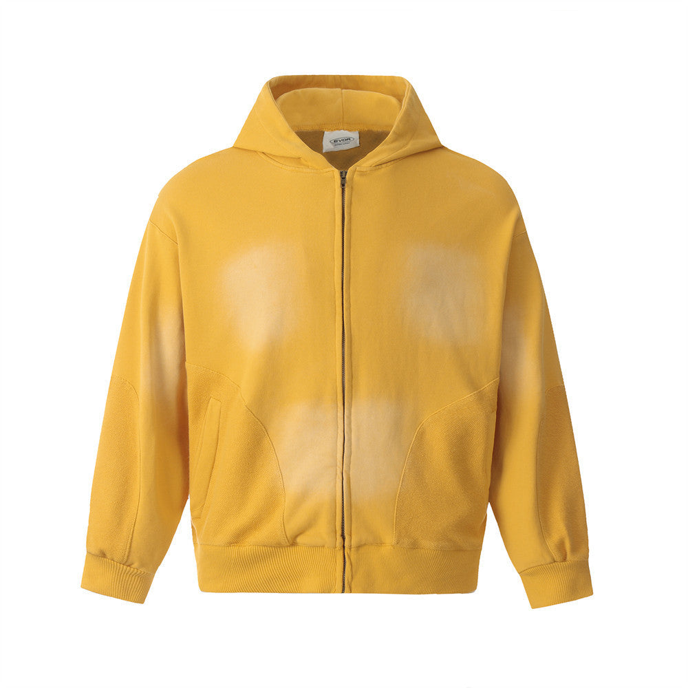 Waste Soil Tie-dyed Washed Sweater Coat For Men