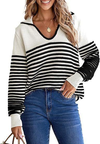 Navy Style Casual Knitted Women's Top