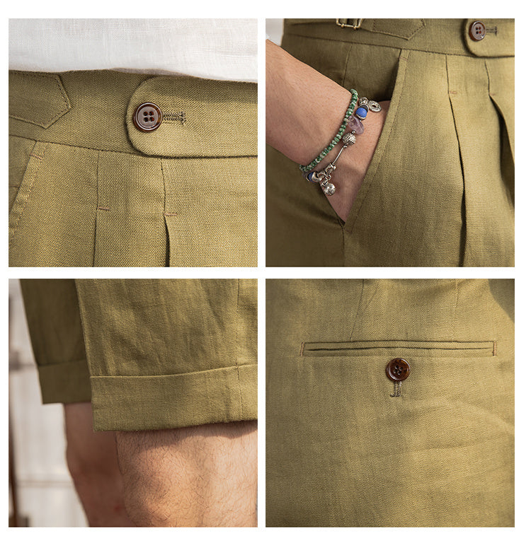 Linen Breathable Shorts Lightweight Italian All-match Casual Pants In Naples