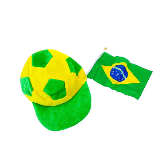 NO 0288 Ball Hat And Flag Brazil World Cup