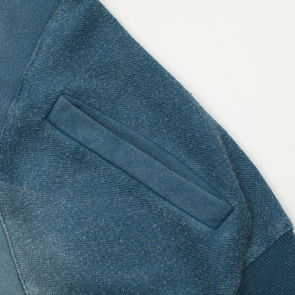 Waste Soil Tie-dyed Washed Sweater Coat For Men