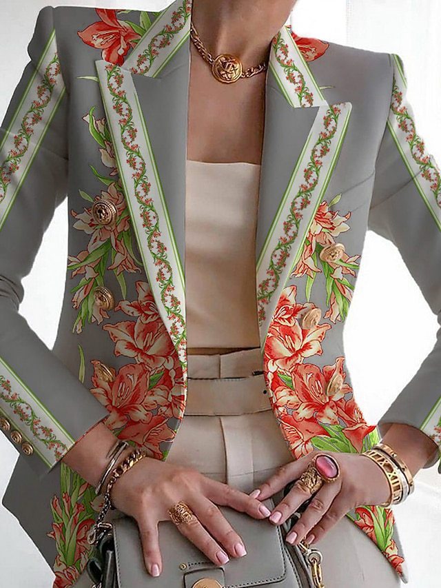 Women's Clothing Fashion Printed Suit Slim Fit