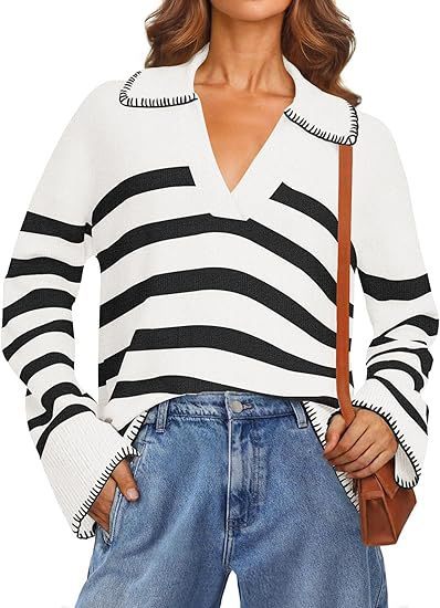 Women's V-neck Pullover Leisure Knitted Top