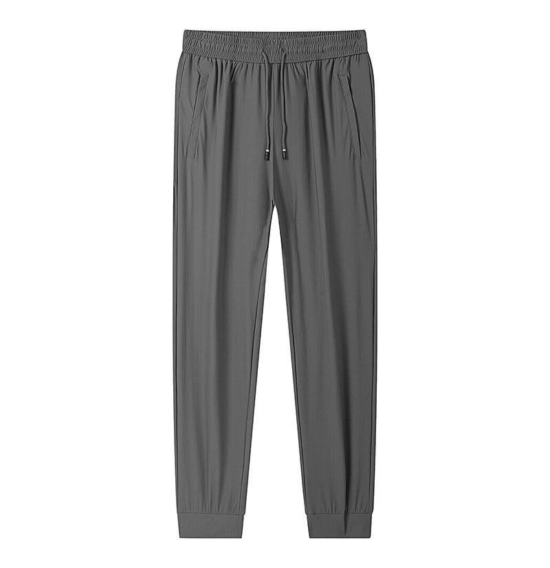 Summer Ice Silk Loose Elastic Sports Pants