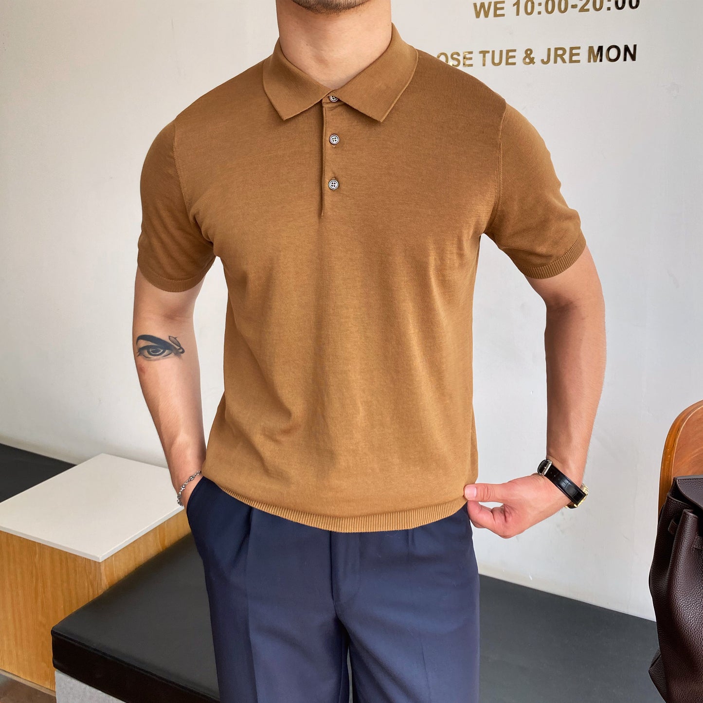 Casual Men's Lapel Thin Short Sleeved Shirt