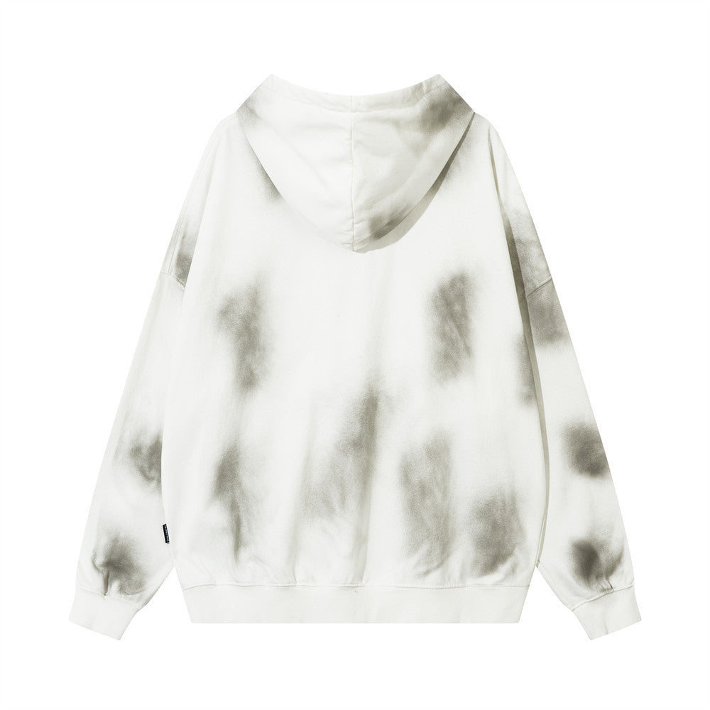 High Street Niche Cross Spray Painting Dirty Sweater Men