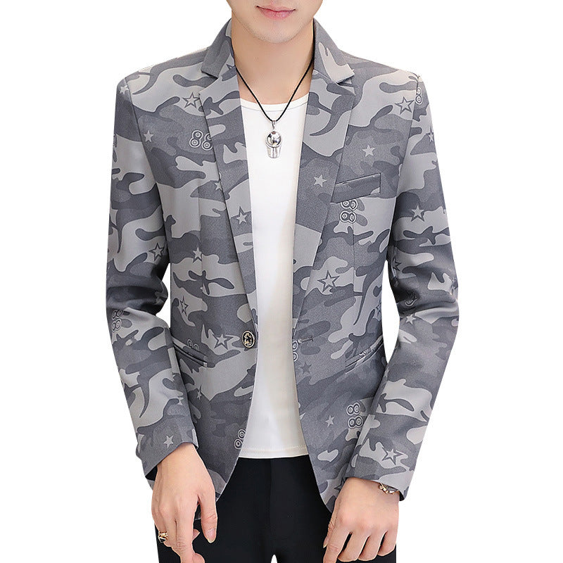 Men's Casual Camouflage Small Suit