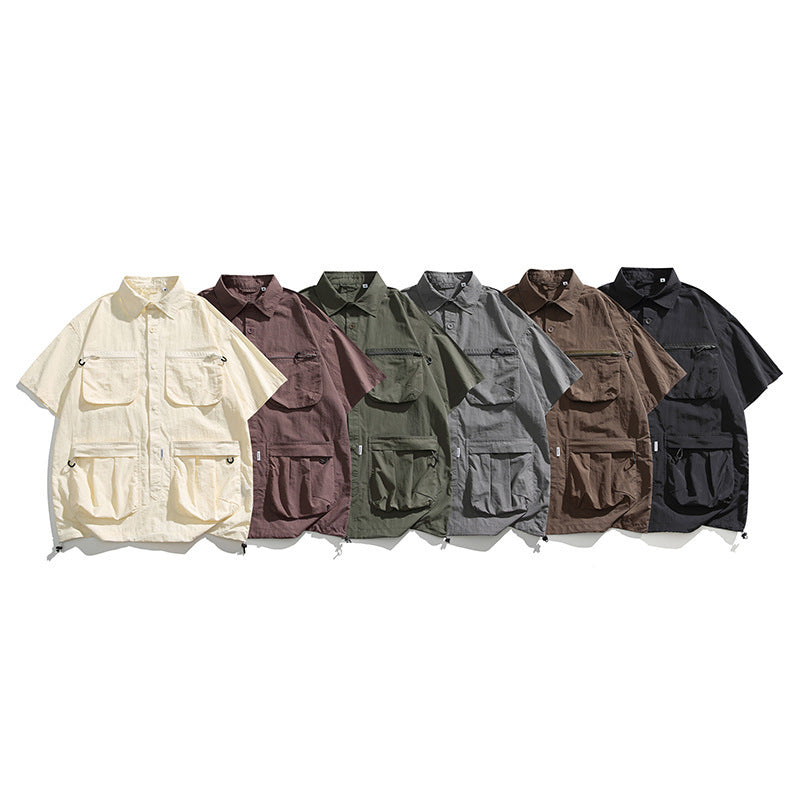 Men's And Women's Same Multi-pocket Shirt Top