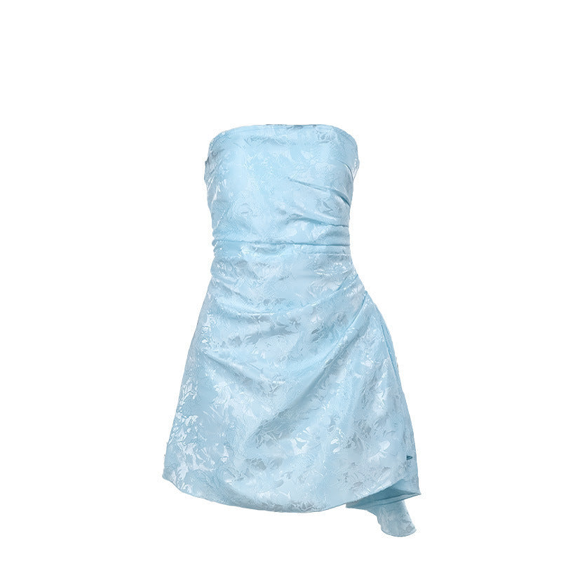 Off-shoulder Jacquard Tube Top Dress Women
