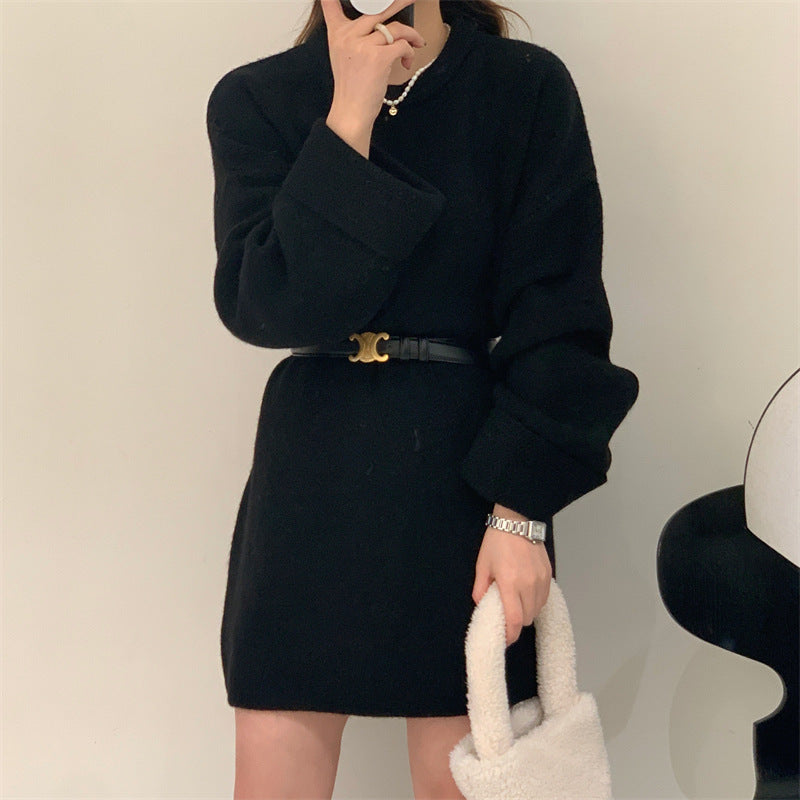 Medium Length Loose Thick Pullover Soft Glutinous Bottoming Sweater