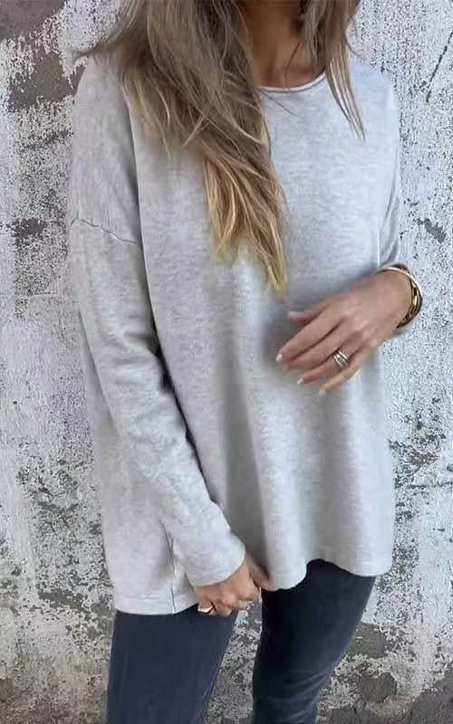 Women's Round Neck Long Sleeve T-shirt Top