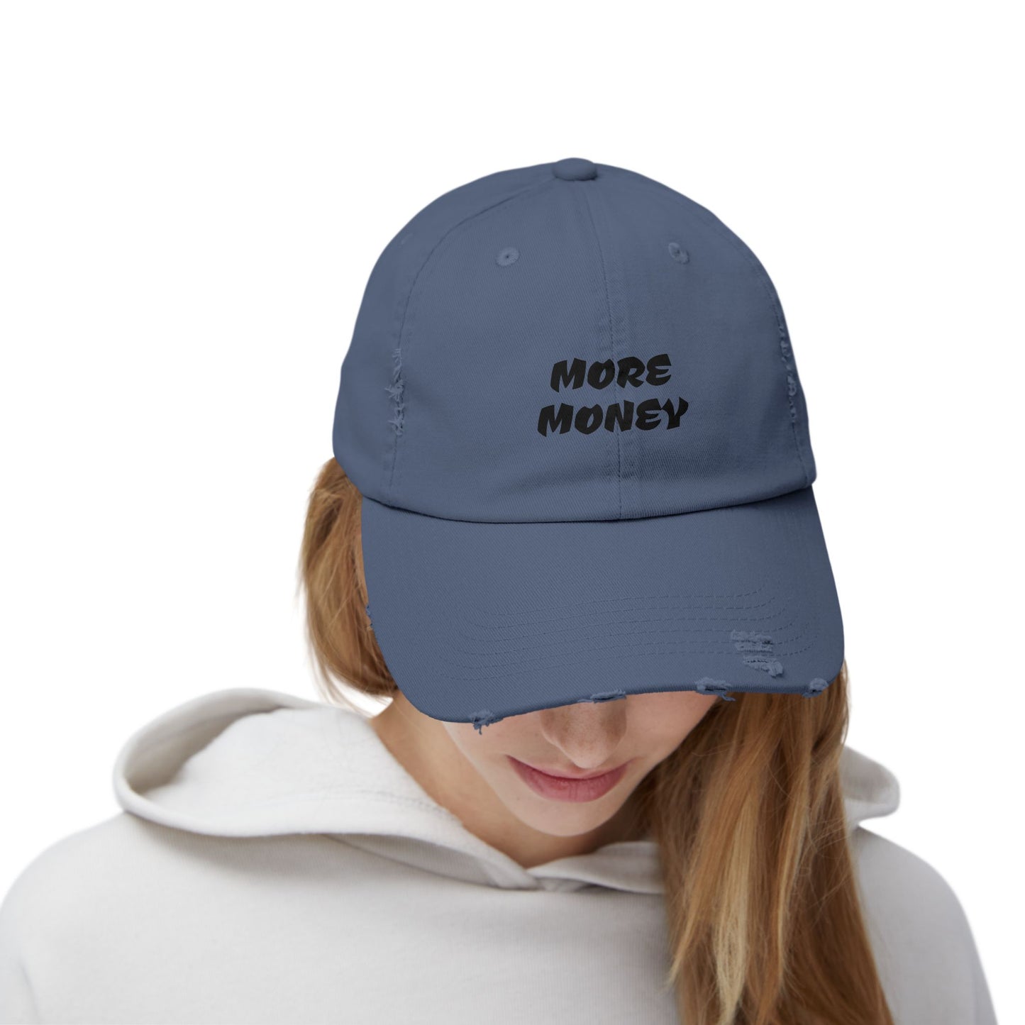 Unisex Distressed Cap - More Money Fashion Hat for Everyday Style